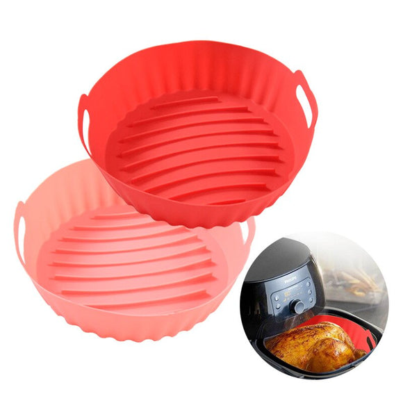 1Pc Black/Pink/Gray Air Fryer Silicone Dish for Air Fryer Oil Absorption And Stain Prevention Kitchen Supplies