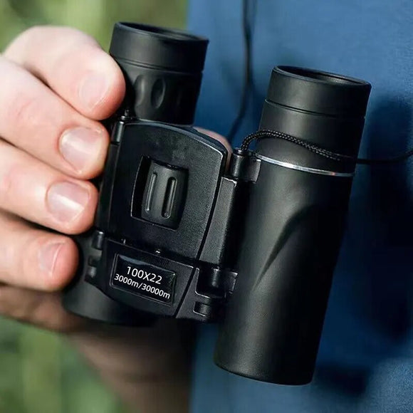 100x22 Mini Portable Hd Binoculars 30000m Long Range Folding Bak4 Fmc Optics For Hunting Sports Outdoor Camping Travel