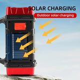 Solar Powered Rechargeable LED Multifunctional Portable Light USB Dual Light Source Outdoor Searchlight Camping Light Strong Fla